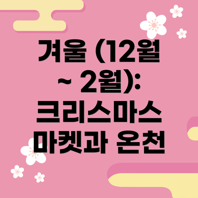 겨울 (12월 ~ 2월): 크리스마스 마켓과 온천