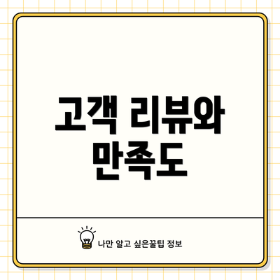 고객 리뷰와 만족도