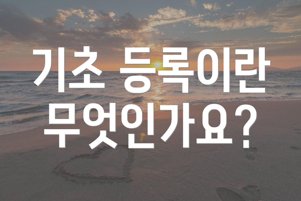 기초 등록이란 무엇인가요?