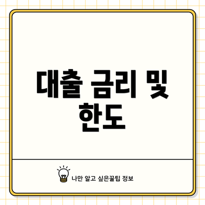 대출 금리 및 한도