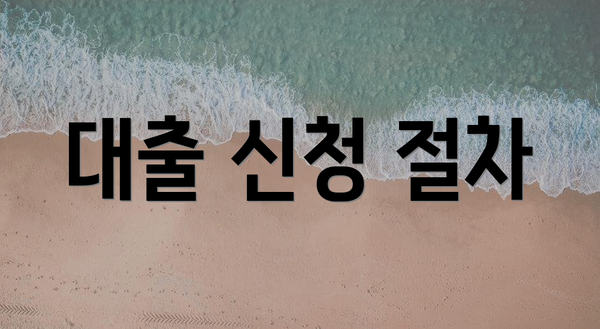 대출 신청 절차