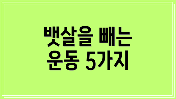 뱃살을 빼는 운동 5가지