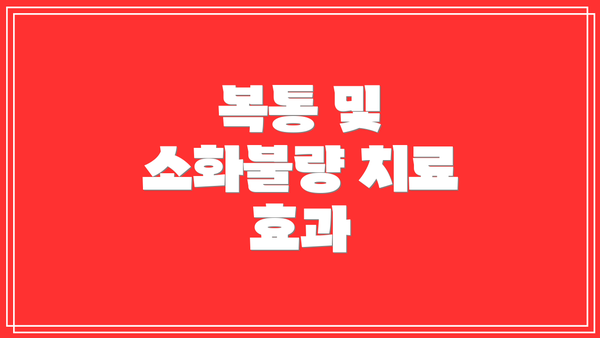 복통 및 소화불량 치료 효과