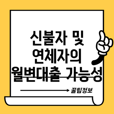 신불자 및 연체자의 월변대출 가능성