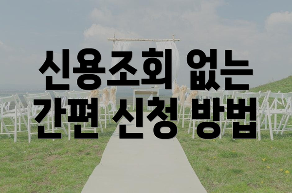 신용조회 없는 간편 신청 방법