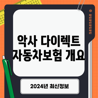 악사 다이렉트 자동차보험 개요