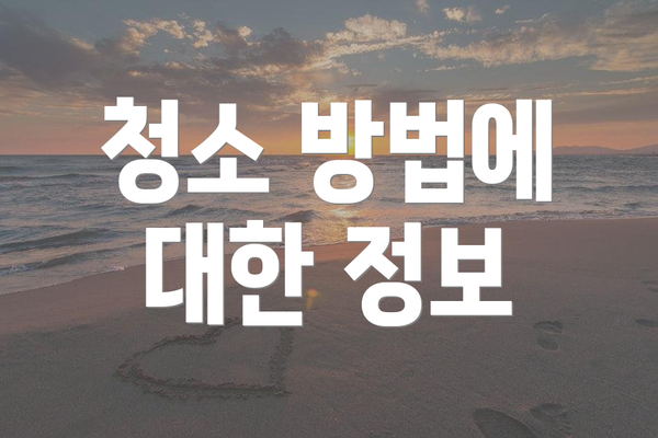 청소 방법에 대한 정보