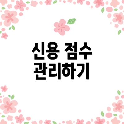 신용 점수 관리하기