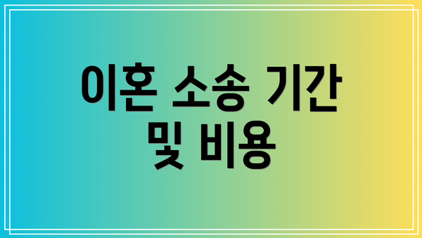 이혼 소송 기간 및 비용