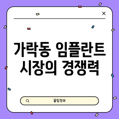 가락동 임플란트 시장의 경쟁력