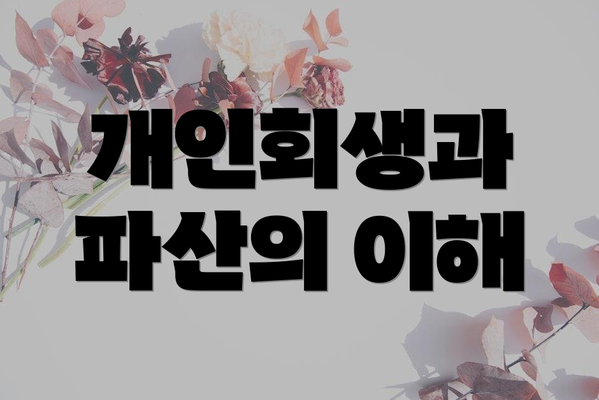 개인회생과 파산의 이해