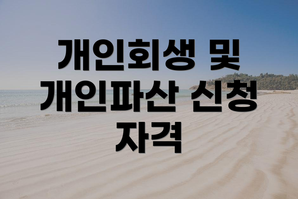 개인회생 및 개인파산 신청 자격