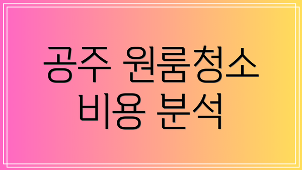 공주 원룸청소 비용 분석