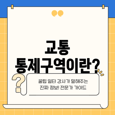 교통 통제구역이란?