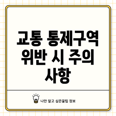 교통 통제구역 위반 시 주의 사항