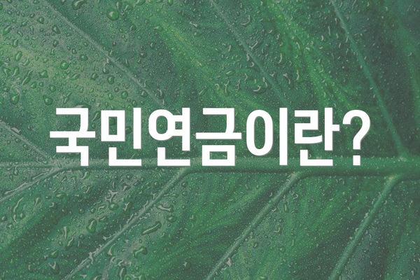 국민연금이란?