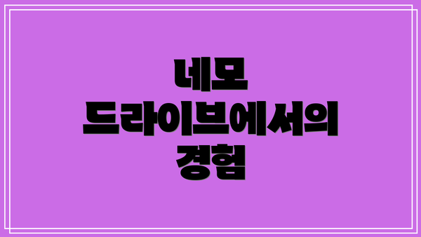 네모 드라이브에서의 경험