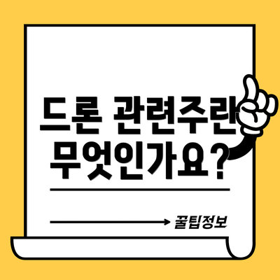 드론 관련주란 무엇인가요?