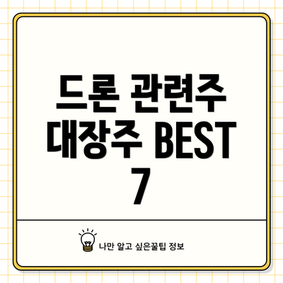 드론 관련주 대장주 BEST 7