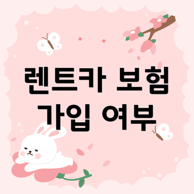 렌트카 보험 가입 여부