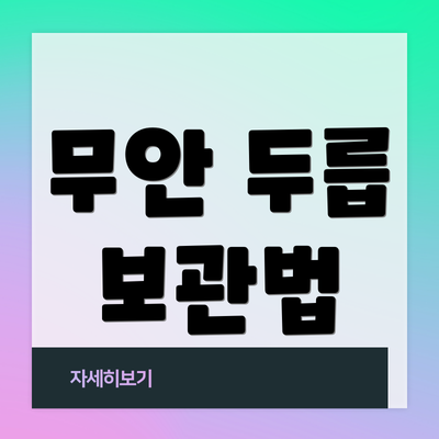 무안 두릅 보관법
