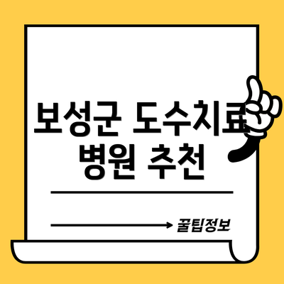 보성군 도수치료 병원 추천