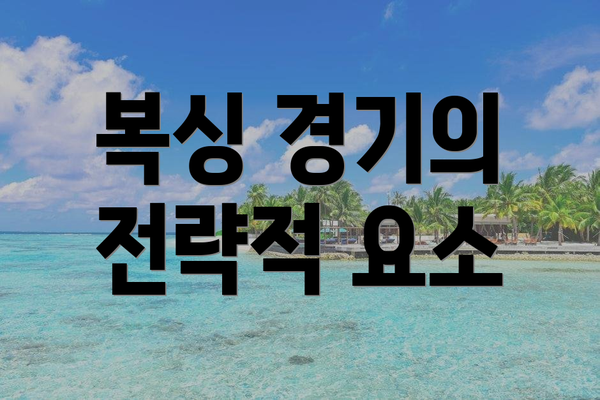 복싱 경기의 전략적 요소
