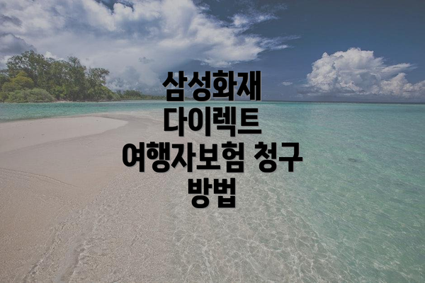 삼성화재 다이렉트 여행자보험이란?