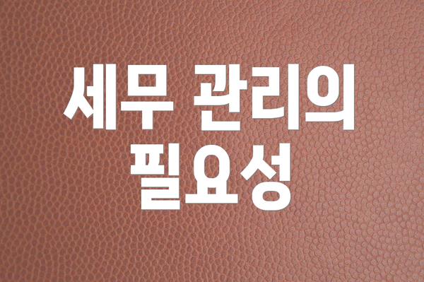 세무 관리의 필요성