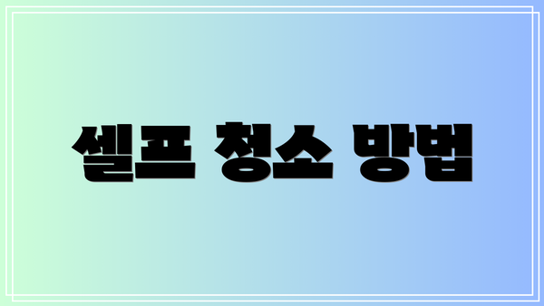 셀프 청소 방법