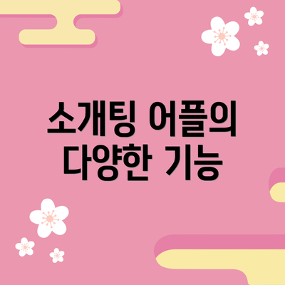 소개팅 어플의 다양한 기능