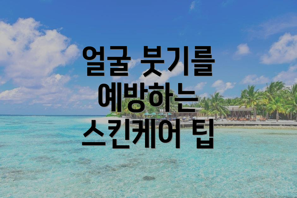 얼굴 붓기를 예방하는 스킨케어 팁
