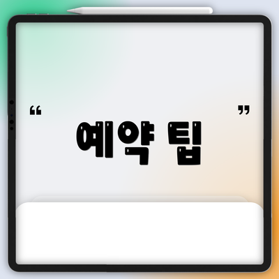 예약 팁