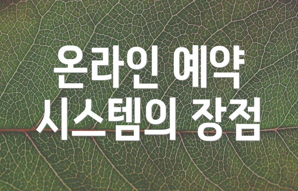 온라인 예약 시스템의 장점