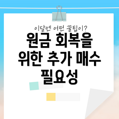 원금 회복을 위한 추가 매수 필요성
