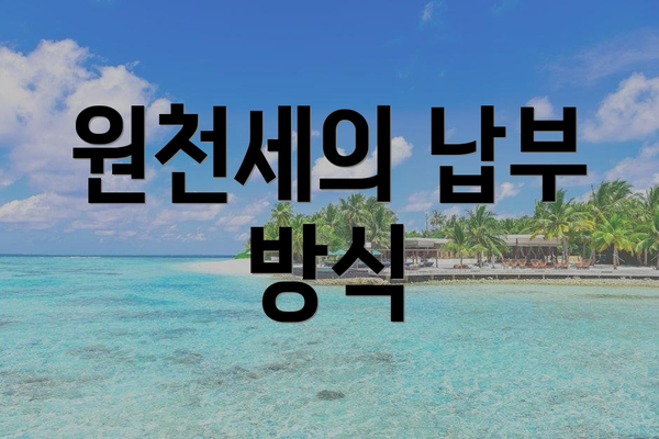 원천세의 납부 방식