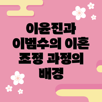 이윤진과 이범수의 이혼 조정 과정의 배경