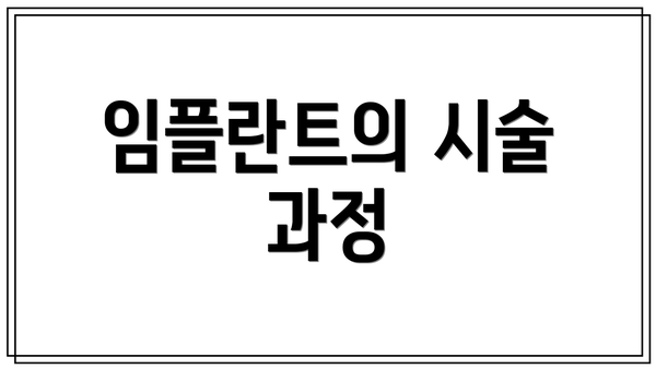임플란트의 시술 과정