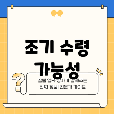 조기 수령 가능성