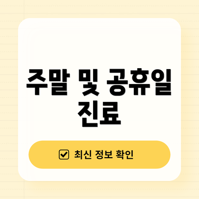 주말 및 공휴일 진료