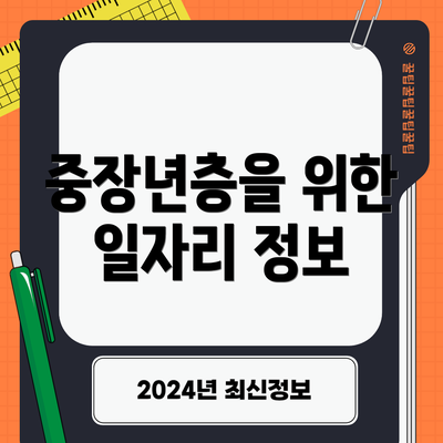중장년층을 위한 일자리 정보