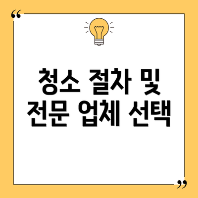 청소 절차 및 전문 업체 선택