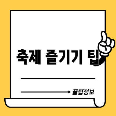 축제 즐기기 팁