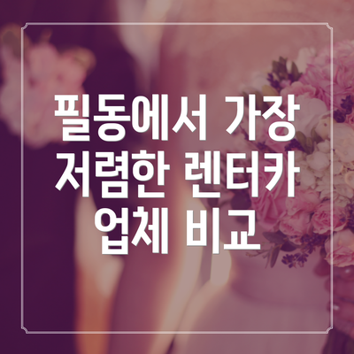 필동에서 가장 저렴한 렌터카 업체 비교