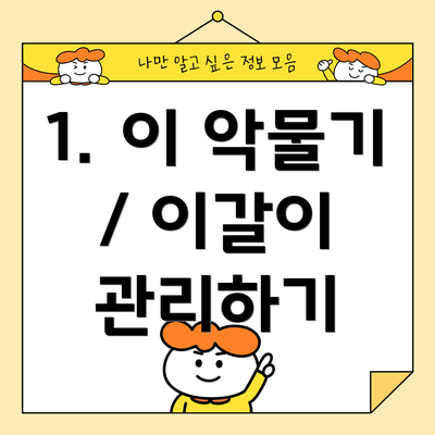 1. 이 악물기 / 이갈이 관리하기