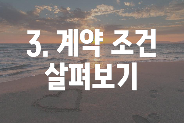 3. 계약 조건 살펴보기