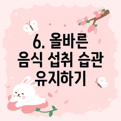 6. 올바른 음식 섭취 습관 유지하기